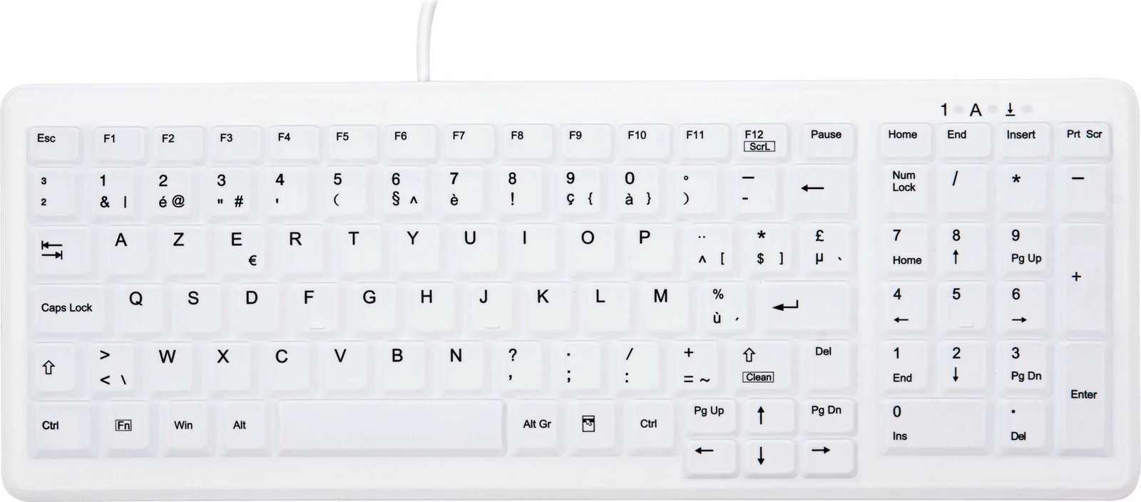 Tastierë Cherry AK-C7000, Wired, USB, AZERTY, Bardhë