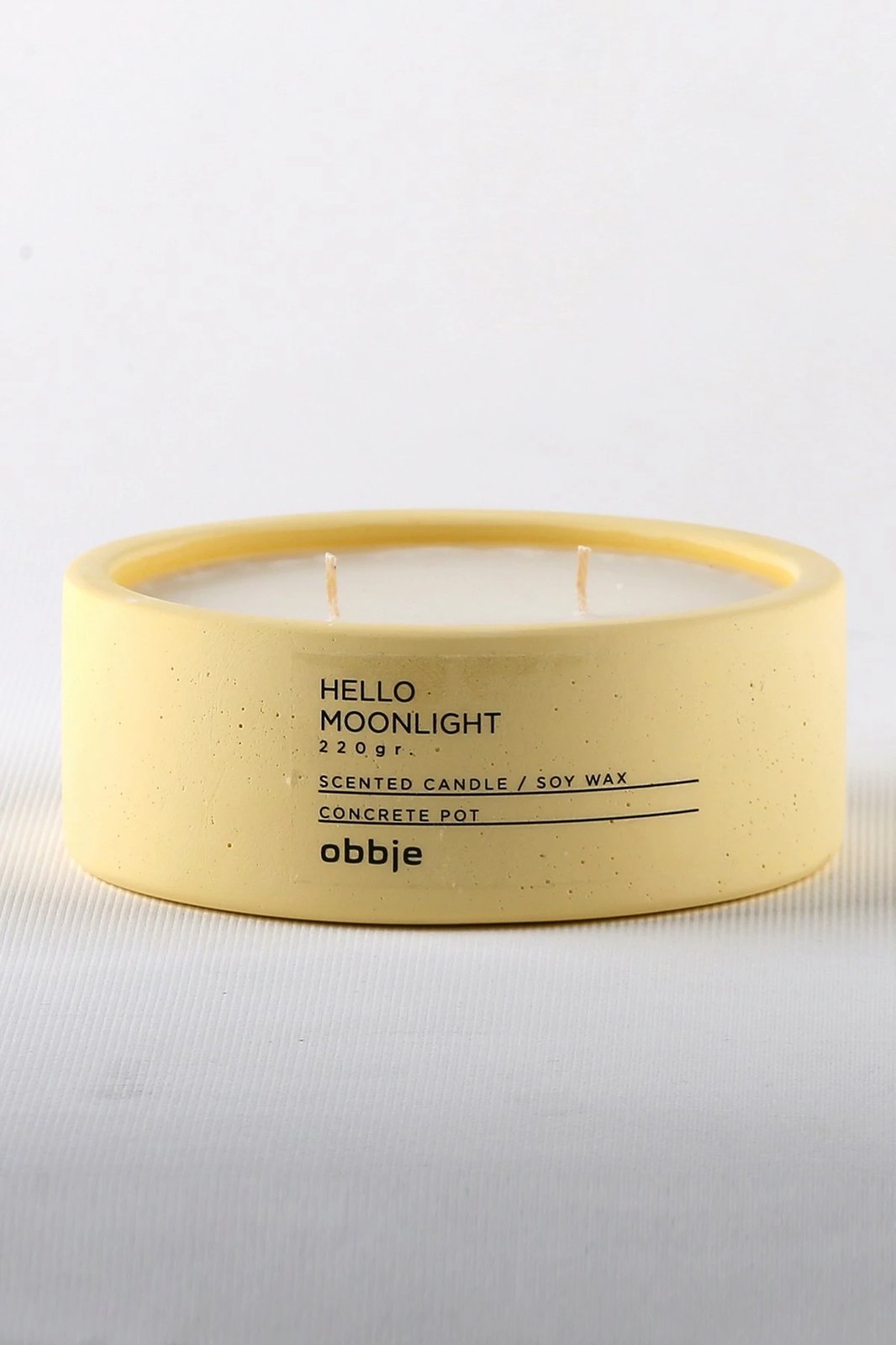 Qiri aromatik Hello Moonlight, enë betoni, ngjyrë e verdhë, 12x4.5cm