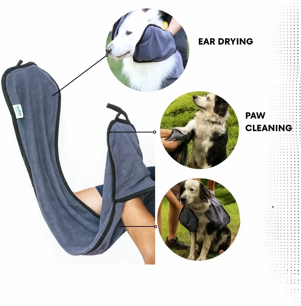 Peshqir për qen, ngjyrë gri, Pawtowl, Paws & Whiskers, 20x100cm Peshqir për qen, ngjyrë gri, Pawtowl, Paws & Whiskers, 20x100cm