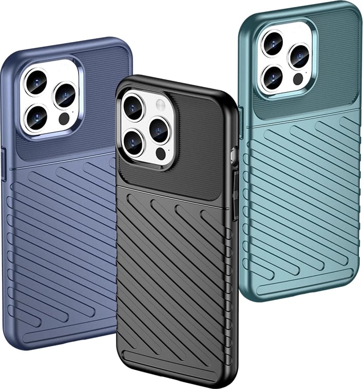 Mbështjellës i blinduar Hurtel Thunder Case për iPhone 15 Pro Max, i zi