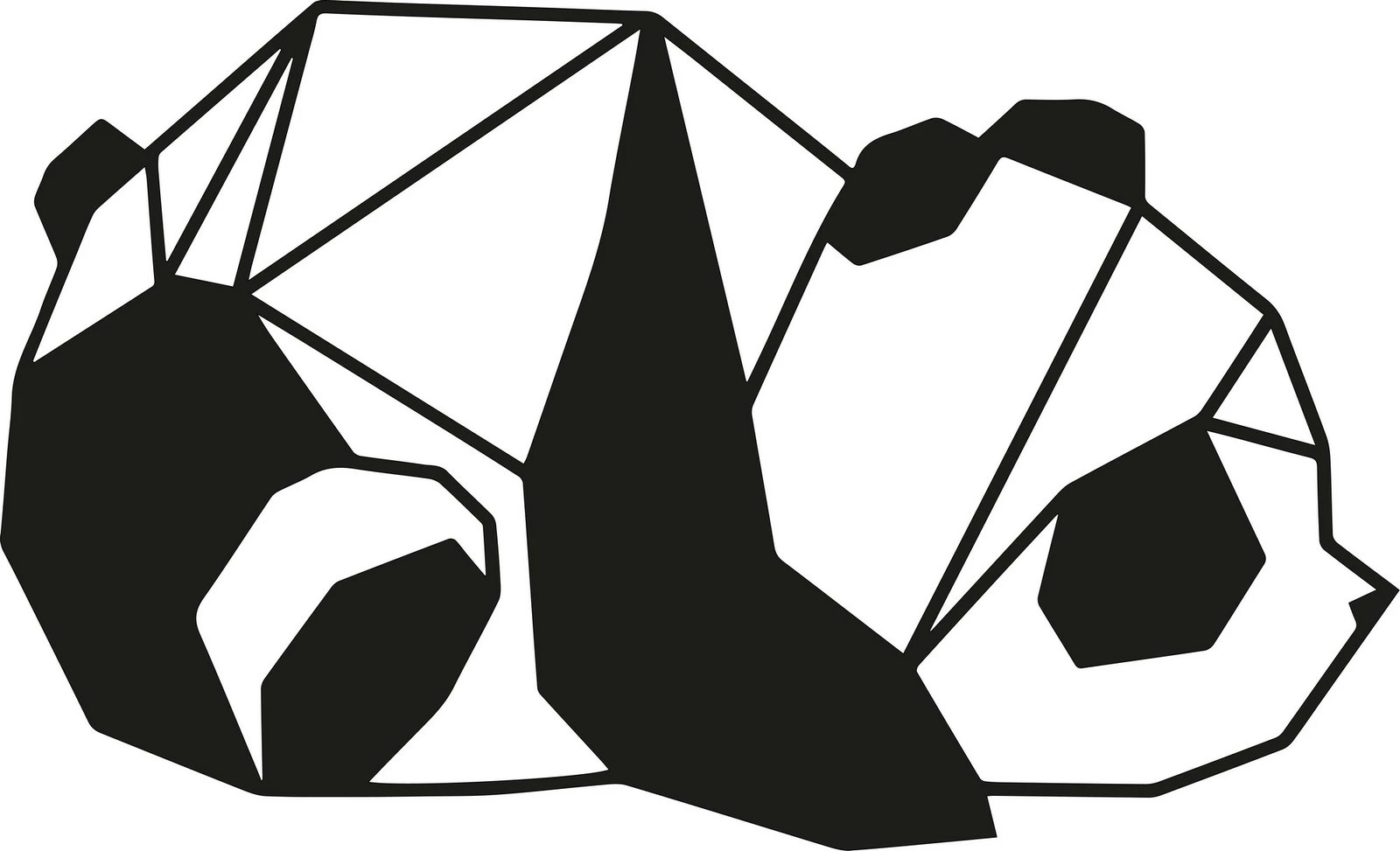 Aksesor dekorativ metalik për mur, panda, Wallity, ngjyrë e zezë, 52x31cm