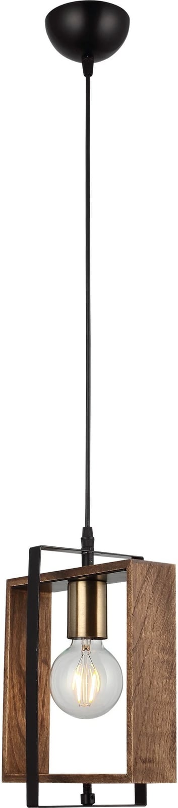 Llambë tavani Opviq, Karo - 73-01, metal dhe dru, ngjyrë antike/zezë