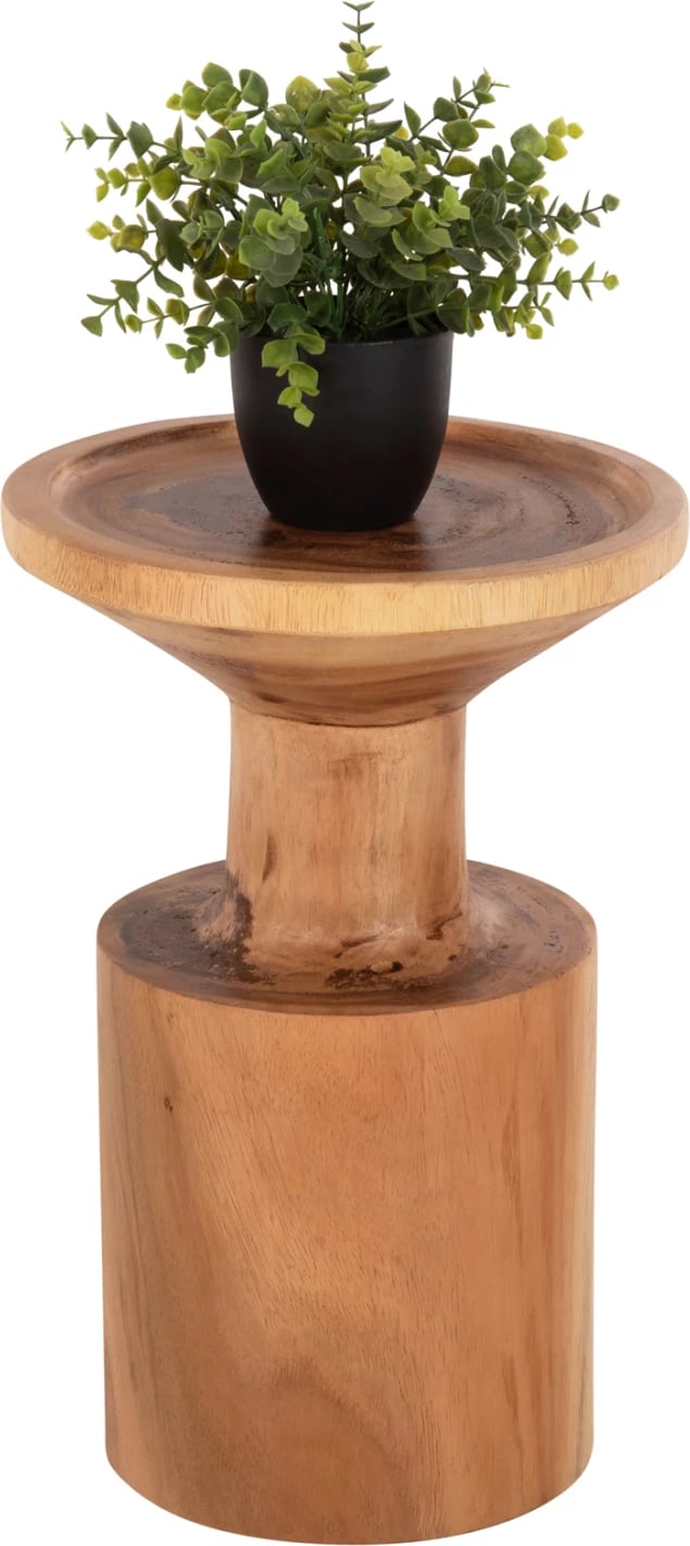 Tavolinë anësore BERMAL, dru SUAR, natyrale, Φ30x46H cm