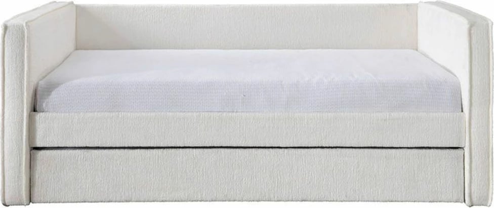 Krevati divan Calmo, për dyshek 90x190cm, krem, 222x99x84.2