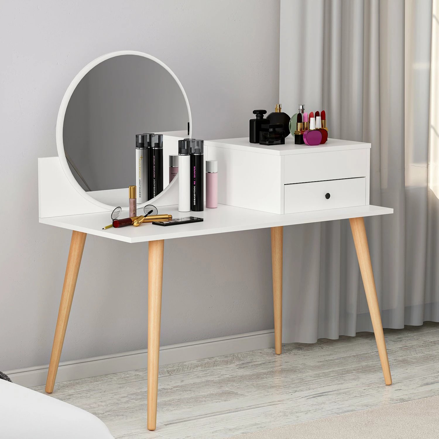 Tavolinë grimimi Hanah Home, Angel, e bardhë