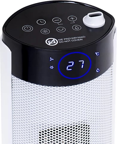 Ngrohës kullë me lagështues Adler AD 7730, 2200W, 75 cm, ekran LCD, qeramik, telekomandë, i bardhë