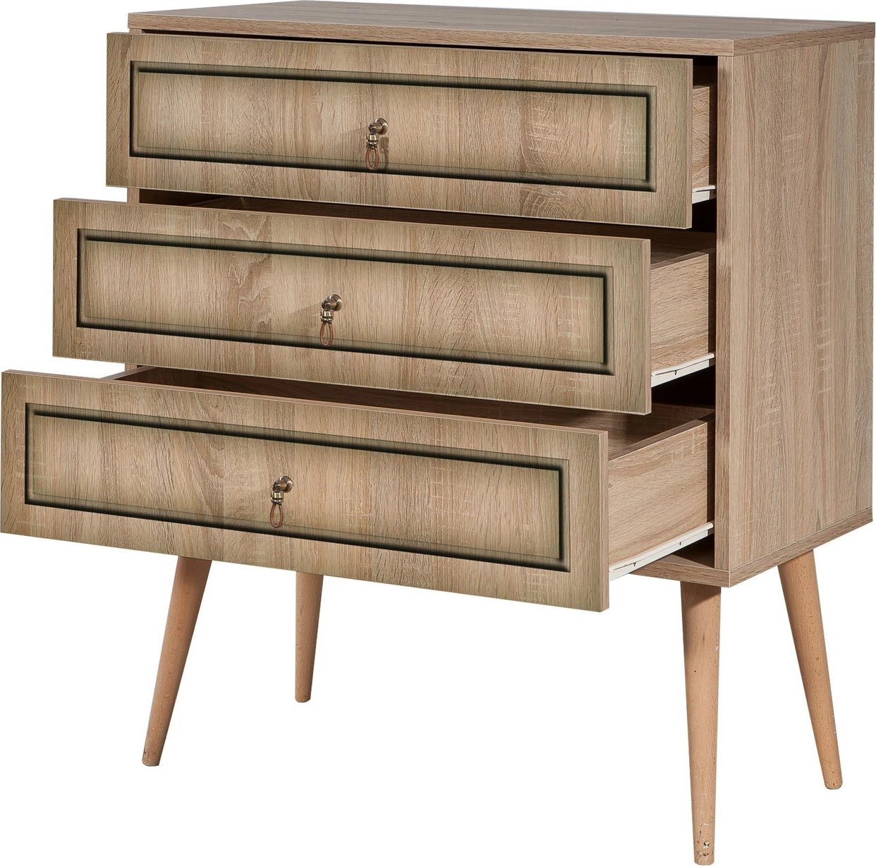 Komodë Skye Decor, Trio - 421, ngjyrë lisi Sonoma