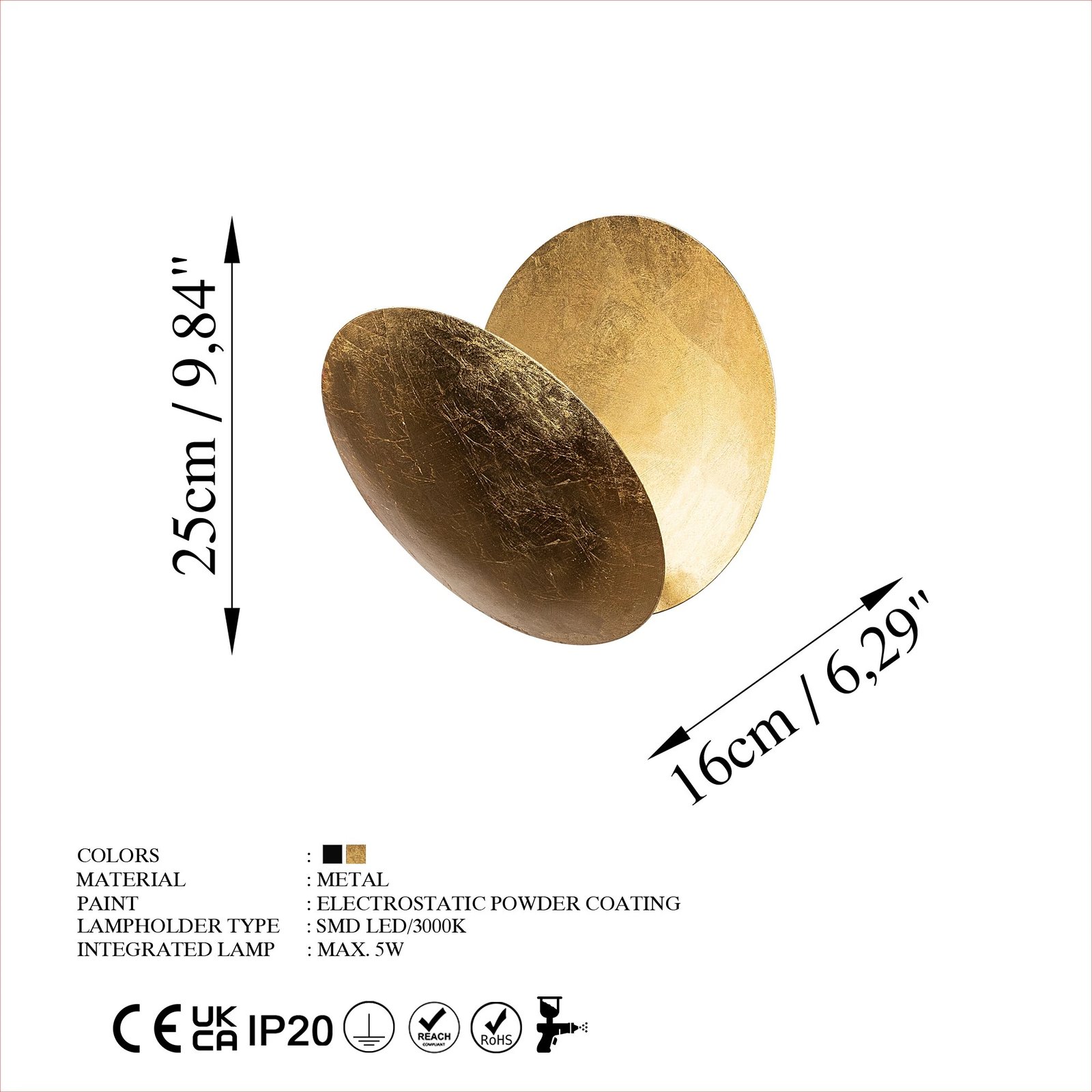 Llambë muri Opviq, Yosma-13640, ngjyrë ari