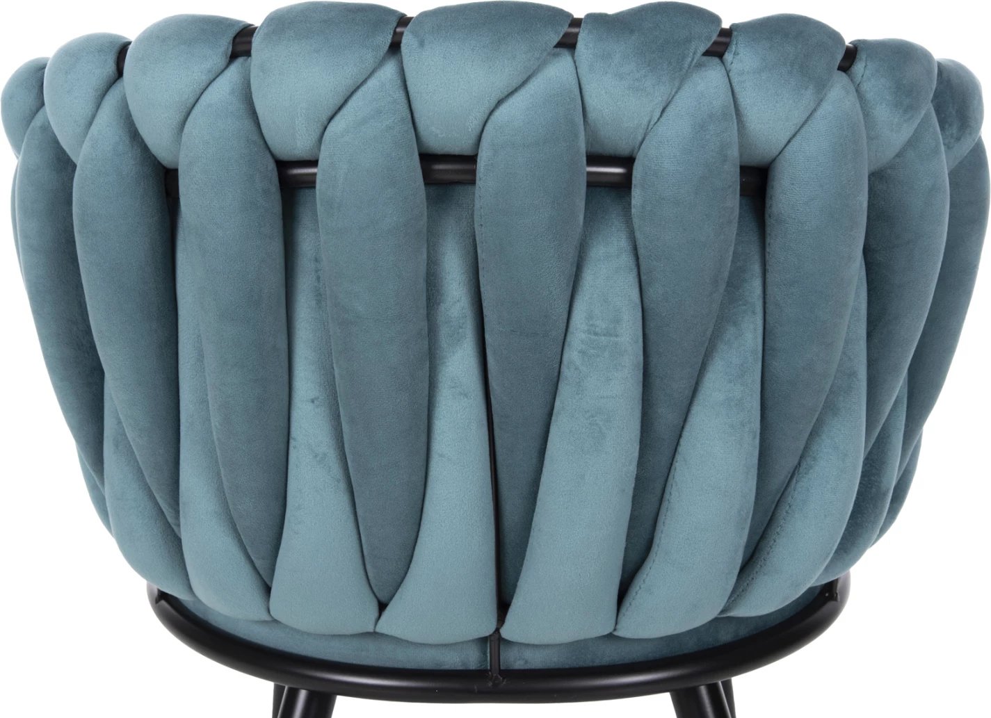 Karrige LUANDA FH8741.05 kadife ngjyrë tyrkiz-me këmbë metalike të zeza 62x54x79Hcm., set prej 2 copë