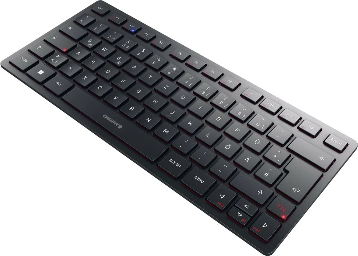 Tastierë Cherry KW 9200 MINI, 75%, Wired & Wireless, USB + RF Wireless + Bluetooth, Scissor key switch, QWERTZ, E zezë