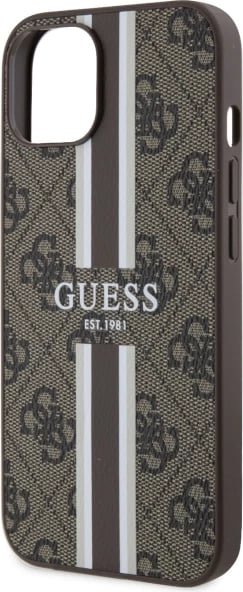 Mbështjellës Guess GUHMP14SP4RPSW për iPhone 14 6.1", hardcase, MagSafe, kafe