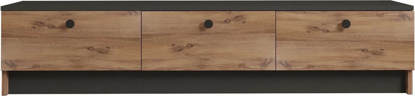 Komodë TV Hanah Home, Pega, ngjyrë e zezë dhe safir, 160x35x35cm