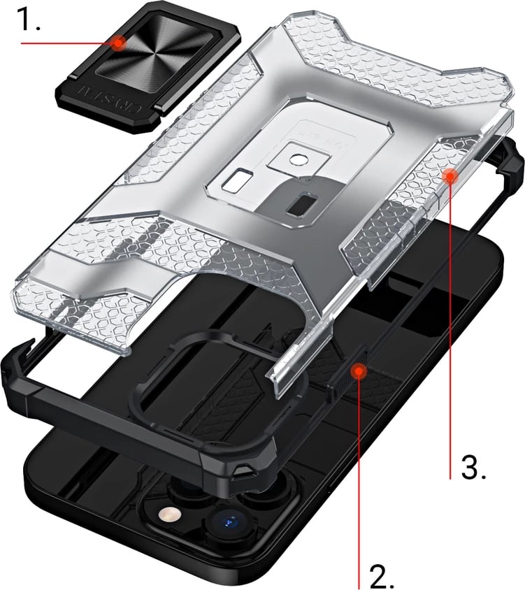 Mbështjellës Hurtel Crystal Ring Case për iPhone 13 Pro Max, me këmbëz, i gjelbër