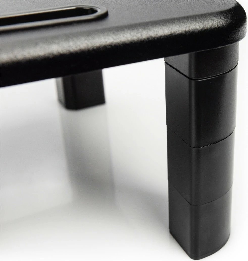 Mbajtëse monitori e rregullueshme Digitus DA-90458, me sipërfaqe druri, e zezë