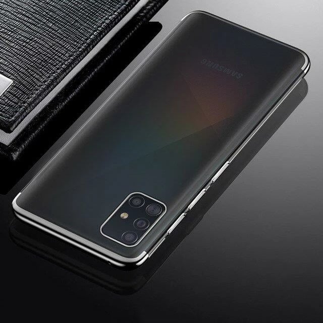 Mbështjellës Hurtel Clear Color 0.3mm për Samsung Galaxy A72, TPU, i tejdukshëm/zi