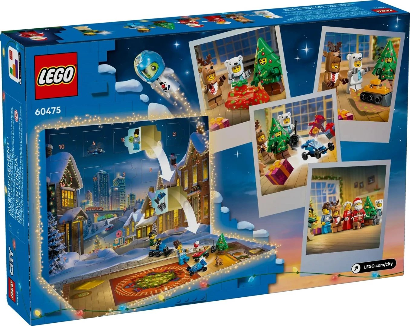 Kalendar advent LEGO CITY 60475, 186 pjesë, 7 minifigura