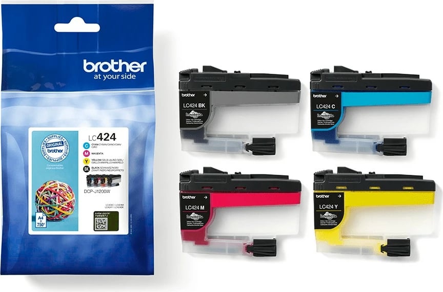 Toner Brother LC424VAL, 4 copë, 750 faqe, Multipak, Ngjyrë e zezë, Cian, Magenta, Verdhë Toner Brother LC424VAL, 4 copë, 750 faqe, Multipak, Ngjyrë e zezë, Cian, Magenta, Verdhë