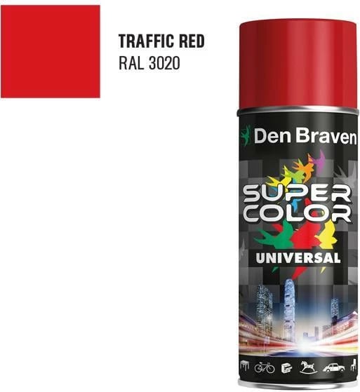 Sprej akrilik BOSTIK Den Braven SC UNIVERSAL, 400ml, Gloss Traffic Red