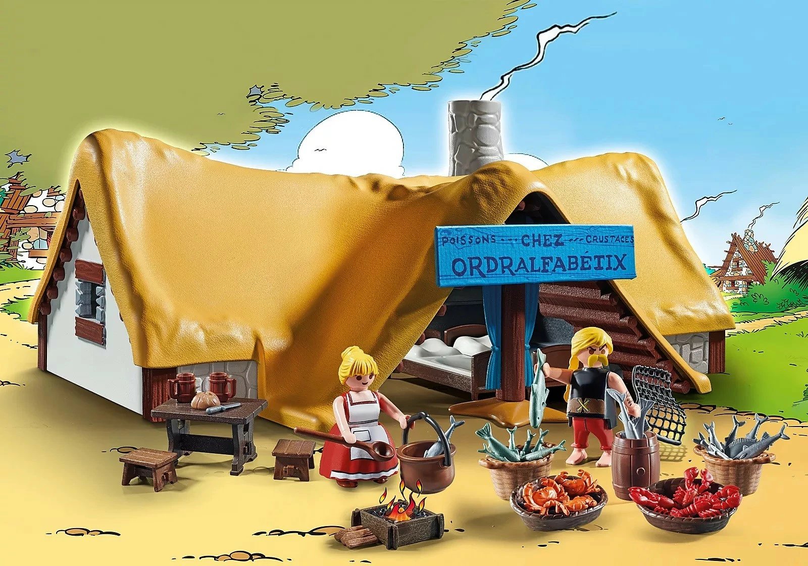 Set lodrash Playmobil Asterix 71266 Hygienix's Hut, 73 pjesë
