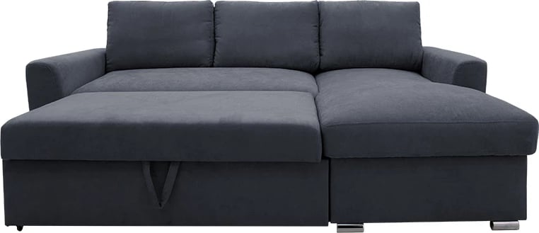 Divan-krevat qoshe majtë Belle, material, ngjyrë antracit, 236x164x88cm