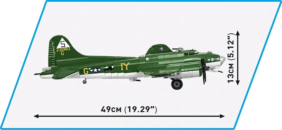 Set blloqesh ndërtimi Cobi Klocki Boeing B-17G Flying Fortress, 1210 pjesë, 2 figurina, Jeshile Set blloqesh ndërtimi Cobi Klocki Boeing B-17G Flying Fortress, 1210 pjesë, 2 figurina, Jeshile