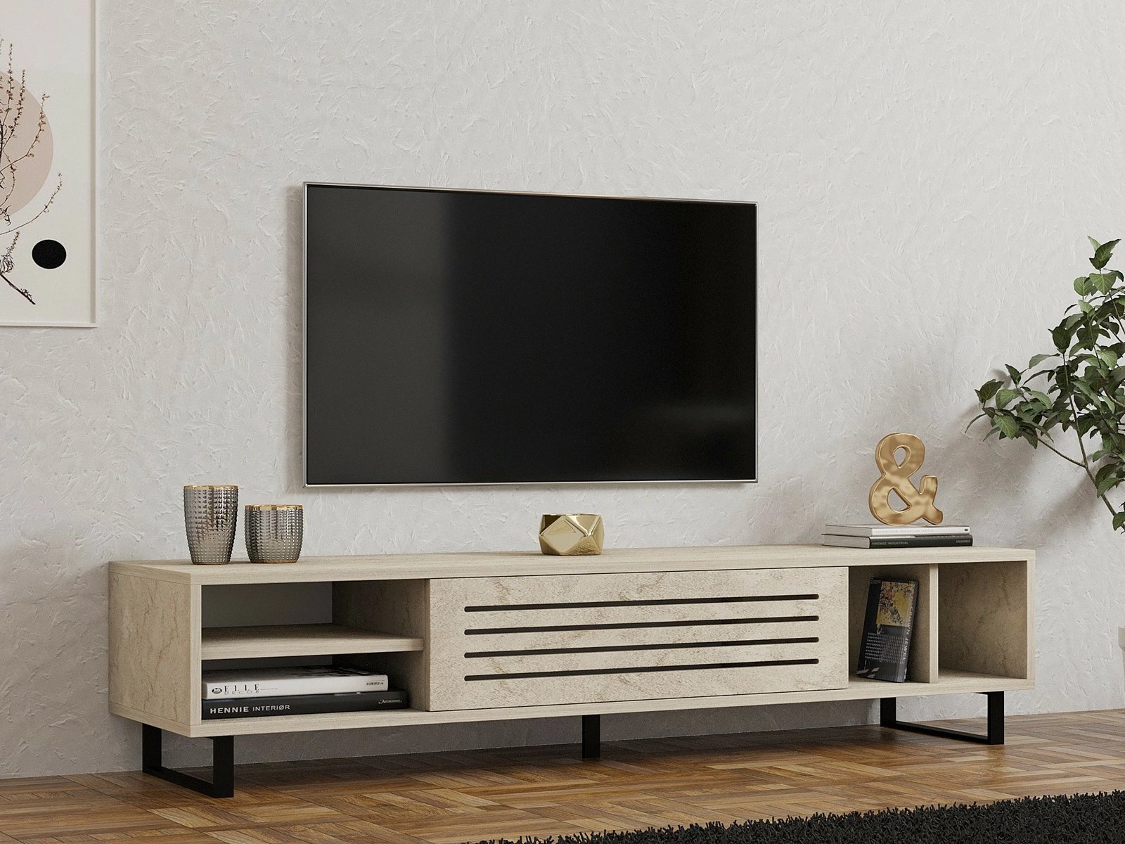 Komodë TV Hanah Home, ngjyrë travertin