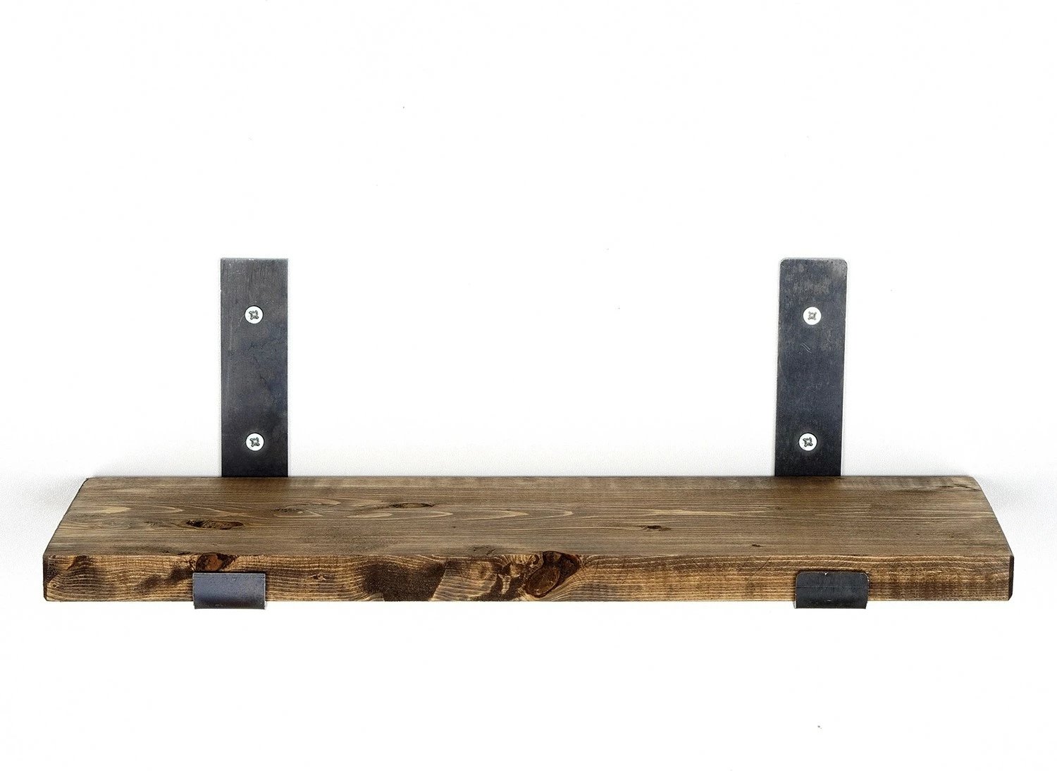 Raft dekorativ prej druri për mur, ngjyrë e zezë dhe arre, Hanah Home, Lam007