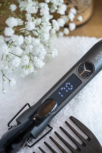 Mërdredhëse flokësh, Adler, AD 2114, 25 mm, ekran LCD, kontroll digjital i temperaturës, veshje qeramike, gri/zezë