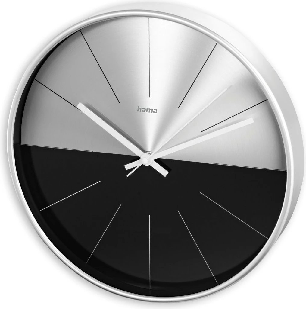 Orë muri Hama Sicily 185879, 30 cm, argjend e zezë