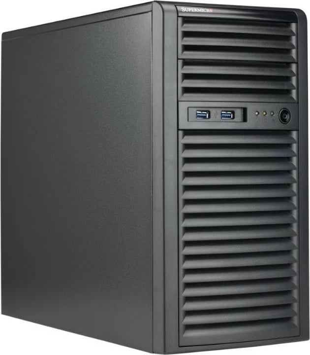 Kasë server Super Micro mid-tower, 4x3.5" HDD, 600W redundant, e zezë