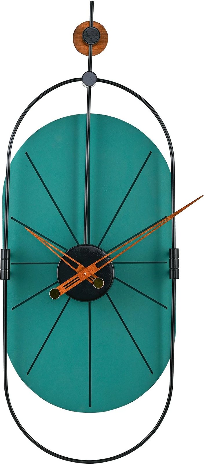 Orë muri dekorative Wallity, metal, MDF, ngjyrë e gjelbër dhe e zezë, 77x29cm