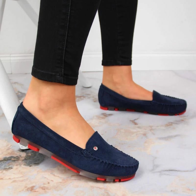 Atlete prej lëkure suede Filippo për femra, blu marine