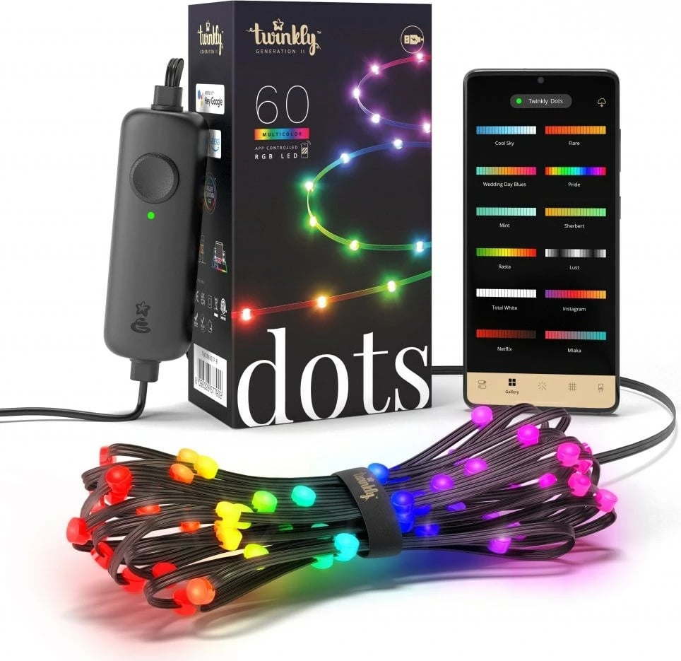 Shirit drite Twinkly Dots, 60 LED-RGB, 3m