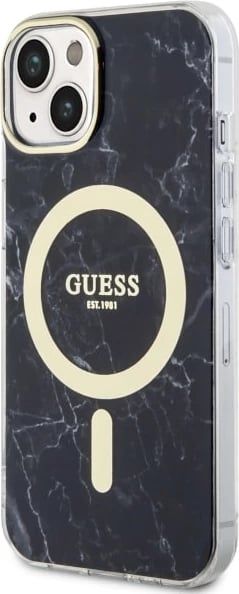 Mbështjellës Guess Marble MagSafe për iPhone 14 6.1", i zi Mbështjellës Guess Marble MagSafe për iPhone 14 6.1", i zi