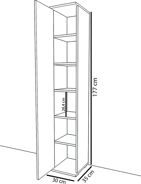 Kabinet Juan i bardhë 30x35x177cm