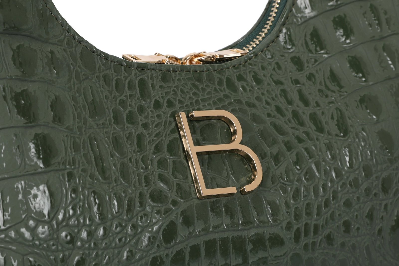 Çantë krahu Lucky Bees, model 505, ngjyrë jeshile krokodili