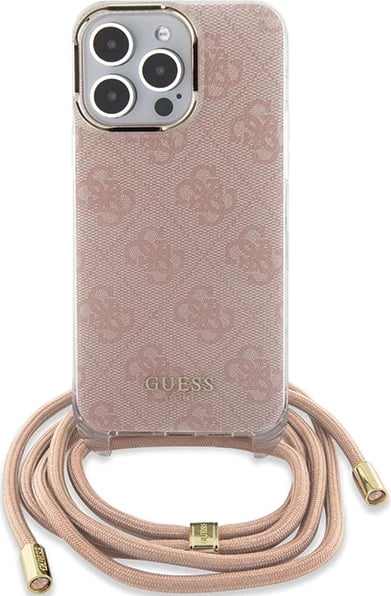 Mbështjellës Guess Crossbody Cord 4G Print për iPhone 15 Pro, Rozë Mbështjellës Guess Crossbody Cord 4G Print për iPhone 15 Pro, Rozë