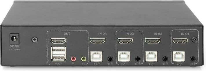 Switch KVM Digitus DS-12880, 4 porta HDMI, 4K, Metalik