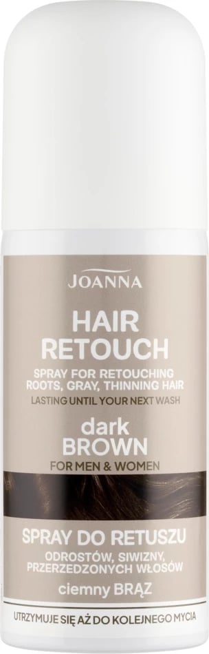 Sprej për retushim rrënjësh Joanna për flokë, ngjyrë kafe e errët, 75ml