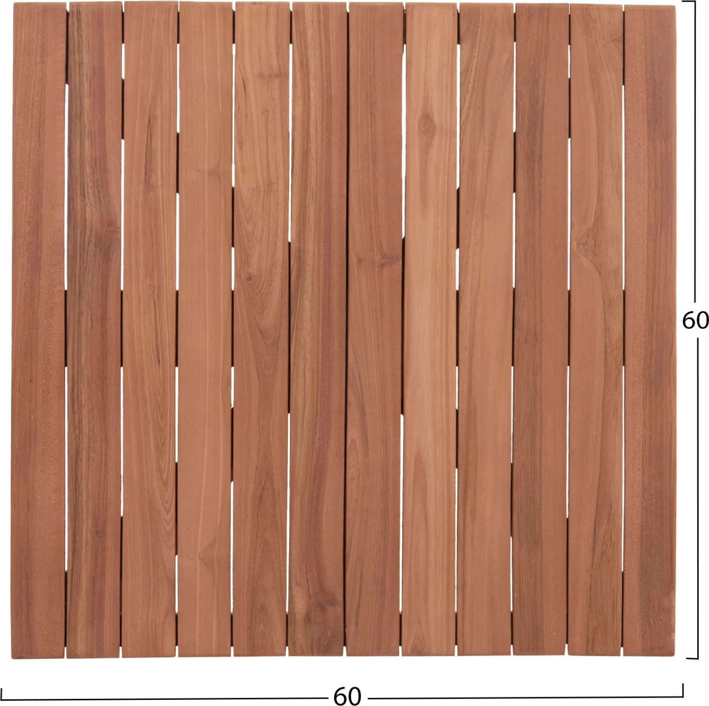 Sipërfaqe tavoline katrore, dru tik natyral, 60x60x4cm