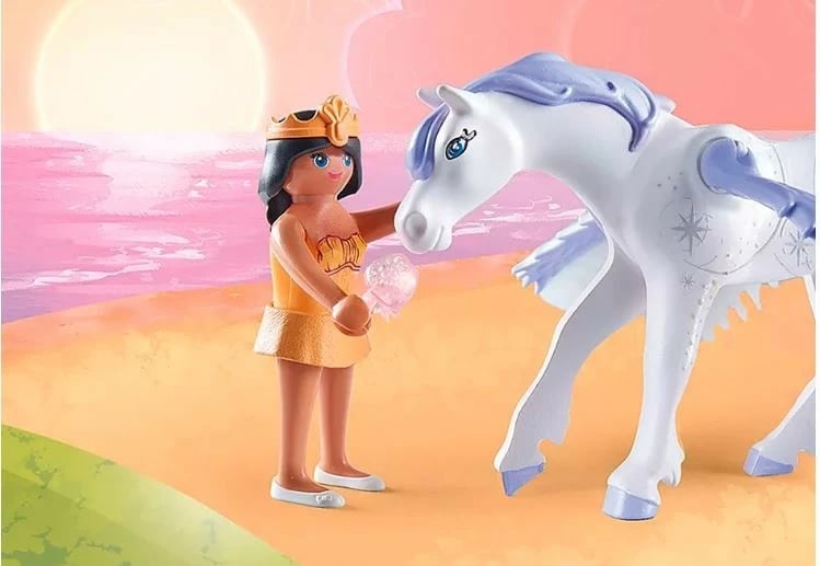 Set lodrash Playmobil Princess Magic 71361 me pegasus dhe ylber, 85 pjesë