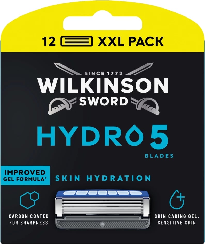 Cartridge për brisk rroje Wilkinson Hydro 5 Skin XXL Hydration për burra 12 copë