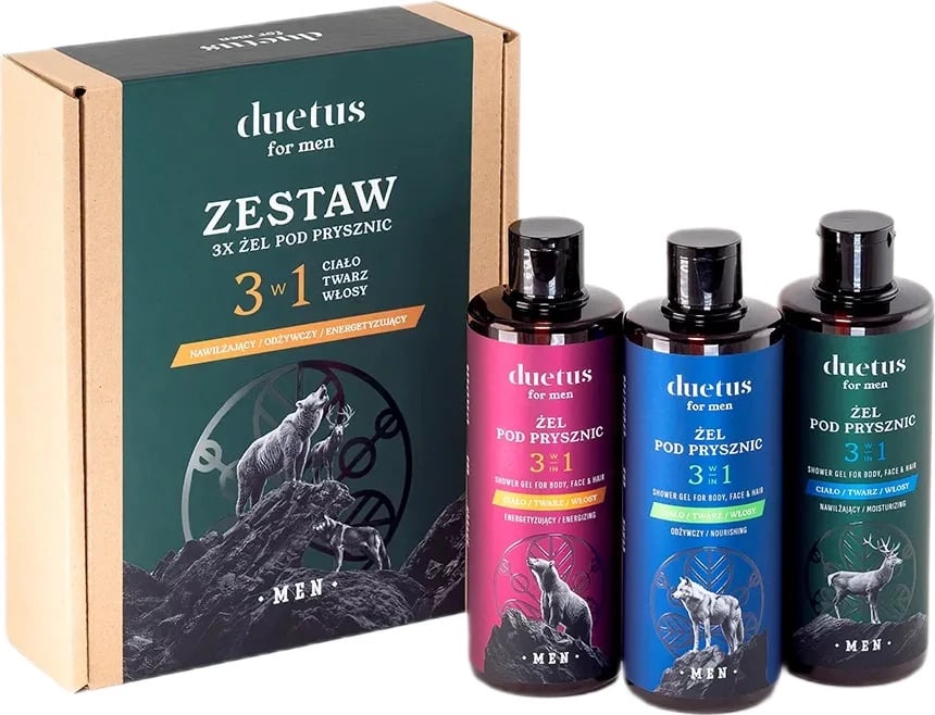 Set xhel dushi për meshkuj Duetus 3x300ml Set xhel dushi për meshkuj Duetus 3x300ml
