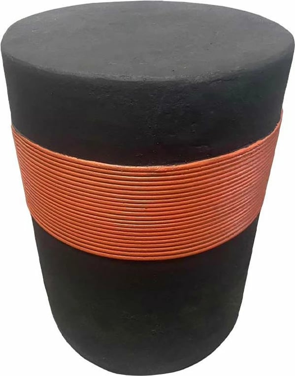 Tavolinë anësore Belt, e zezë, kafe e kuqërremtë, 38.5x38.5x52