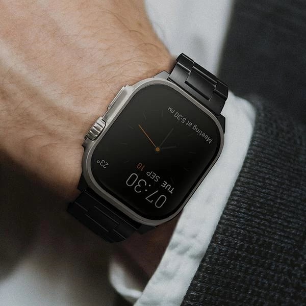 Rrip çeliku për Apple Watch UNIQ Osta, 42/44/45/49mm, i zi