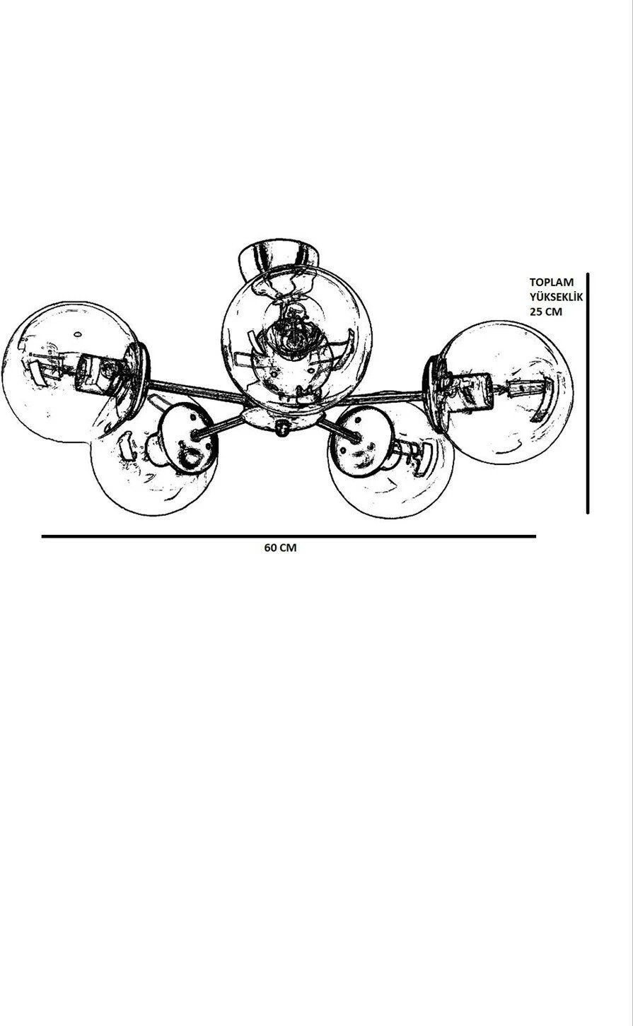 Llambë tavani Opviq Venüs, 5 gota të bardha