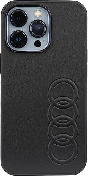 Mbështjellës Audi për iPhone 13 Pro / 13, 6.1", lëkurë sintetike, e zezë