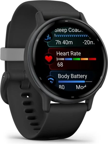 Smartwatch Garmin vivoactive 5, ekran AMOLED, rrip silikoni, i zi