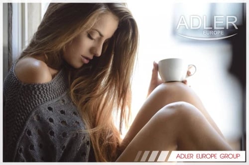 Figaro për flokë, Adler, AD 2105, 19mm, qeramikë, 25W, PTC ngrohje e shpejtë, me furçë, e bardhë/argjend