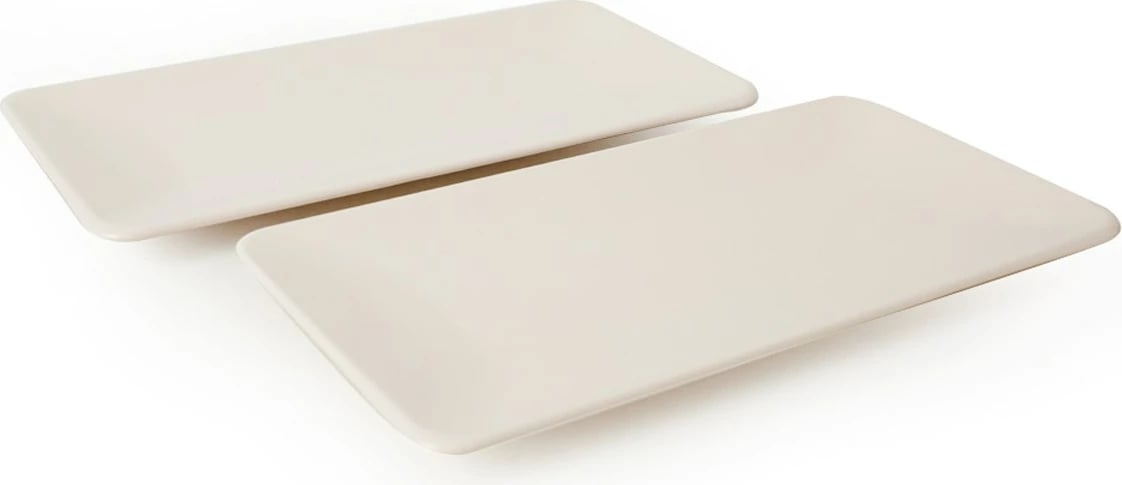 Set pjatash servirëse prej qeramike, krem, Hermia Concept, 2 copë, 33x17cm Set pjatash servirëse prej qeramike, krem, Hermia Concept, 2 copë, 33x17cm